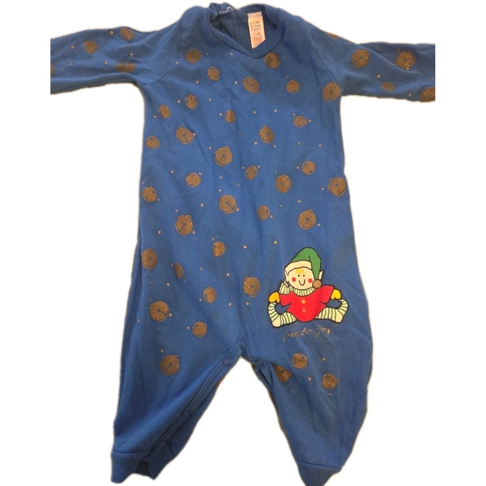 Christmas Baby Buster Brown Sleeper/Romper One Piece Vintage SZ 6-9 Months